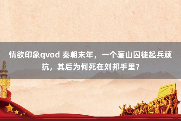 情欲印象qvod 秦朝末年，一个骊山囚徒起兵顽抗，其后为何死在刘邦手里？