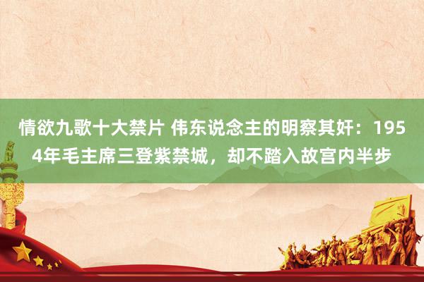 情欲九歌十大禁片 伟东说念主的明察其奸：1954年毛主席三登紫禁城，却不踏入故宫内半步