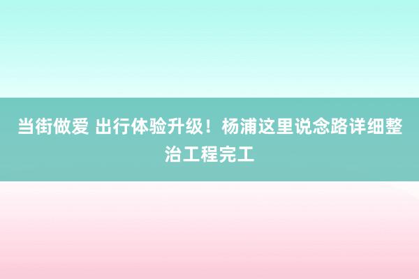 当街做爱 出行体验升级！杨浦这里说念路详细整治工程完工