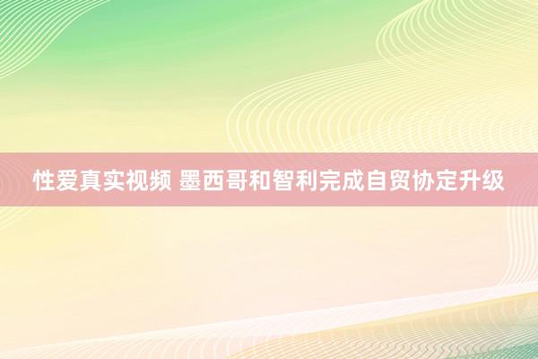 性爱真实视频 墨西哥和智利完成自贸协定升级