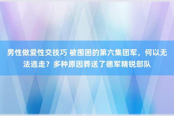 男性做爱性交技巧 被围困的第六集团军，何以无法逃走？多种原因葬送了德军精锐部队