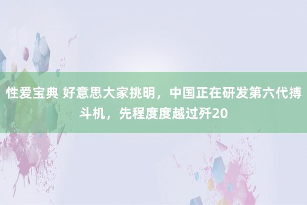 性爱宝典 好意思大家挑明，中国正在研发第六代搏斗机，先程度度越过歼20