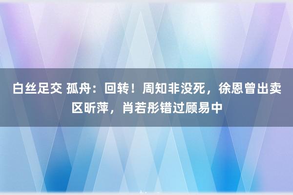 白丝足交 孤舟：回转！周知非没死，徐恩曾出卖区昕萍，肖若彤错过顾易中